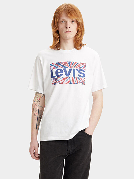 White T-shirt with contrasting logo print - 1