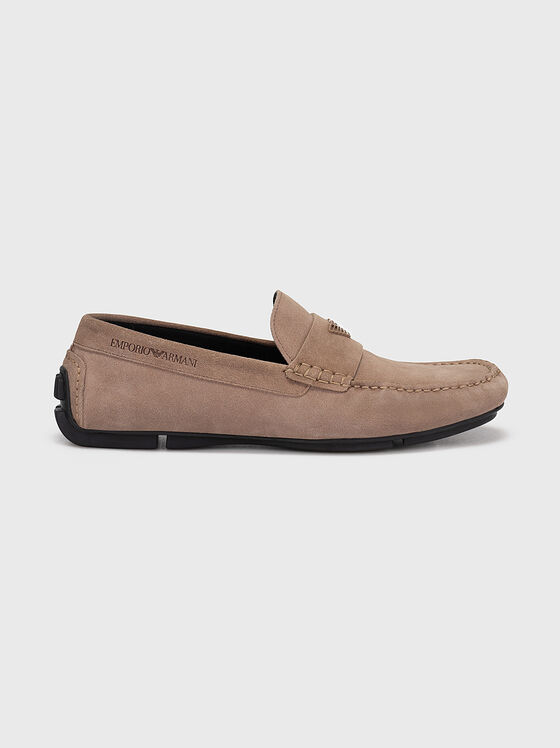 Beige suede loafers - 1
