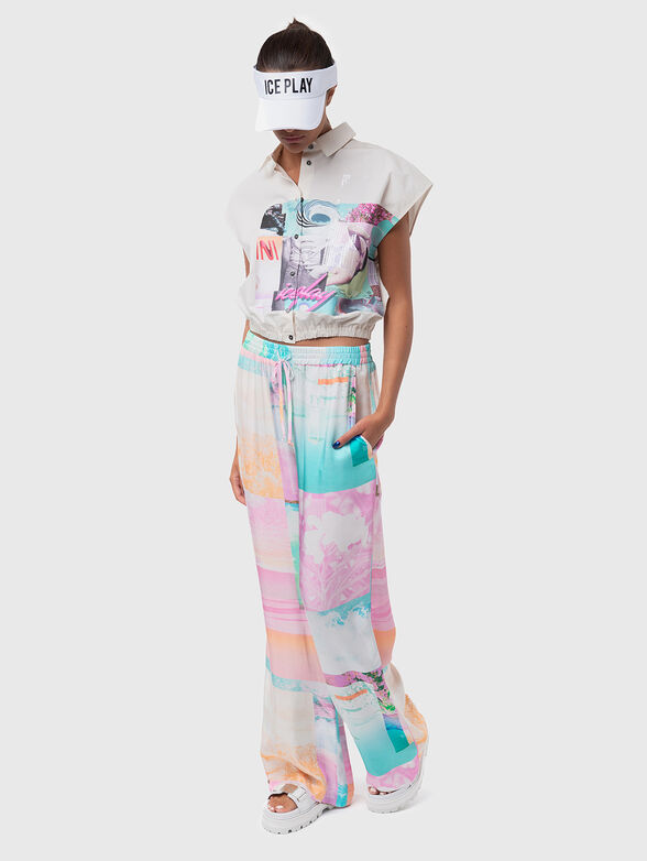 Pants with wide legs and print - 4