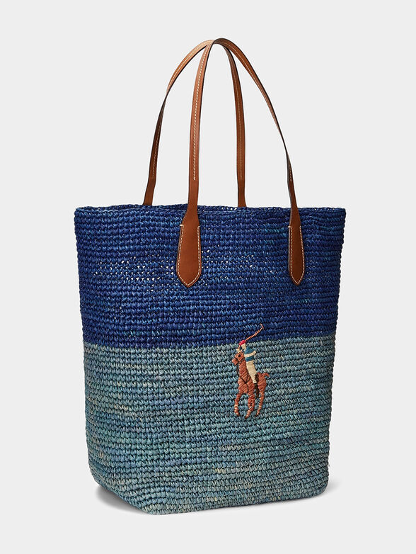 Tote bag with raffia texture and logo detail - 3