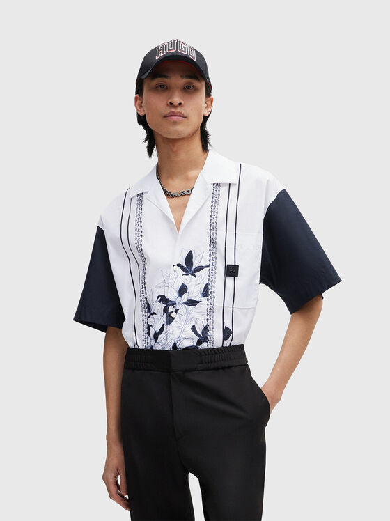 Shirt with short contrast sleeves  - 1