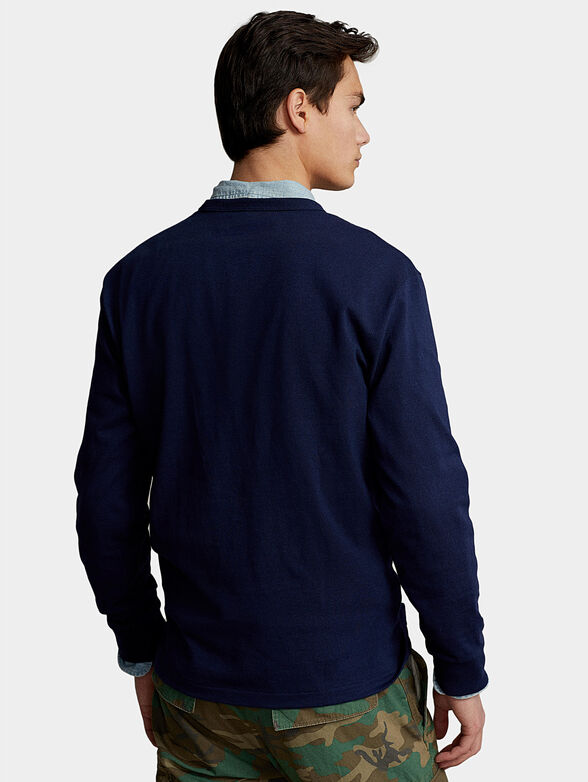 Blue blouse with contrasting logo - 3