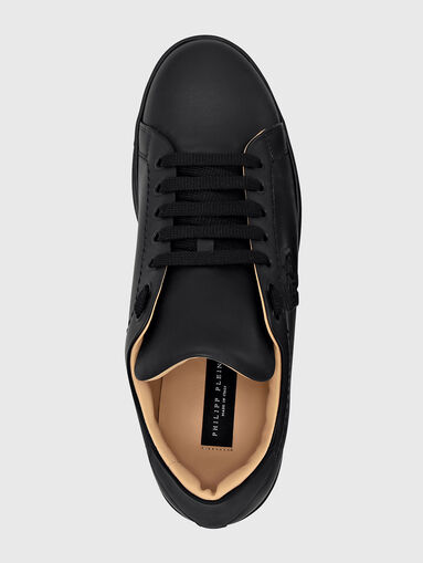 Black leather sports shoes  - 5