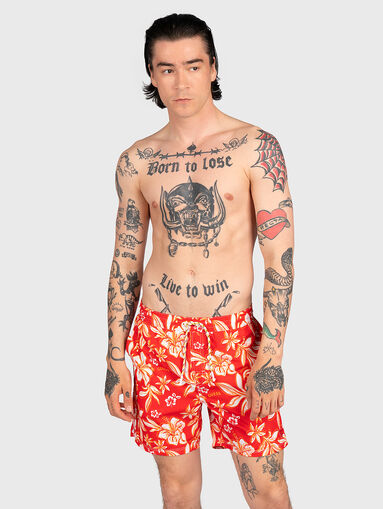 IBISCUS blue swimtrunks with floral print - 4