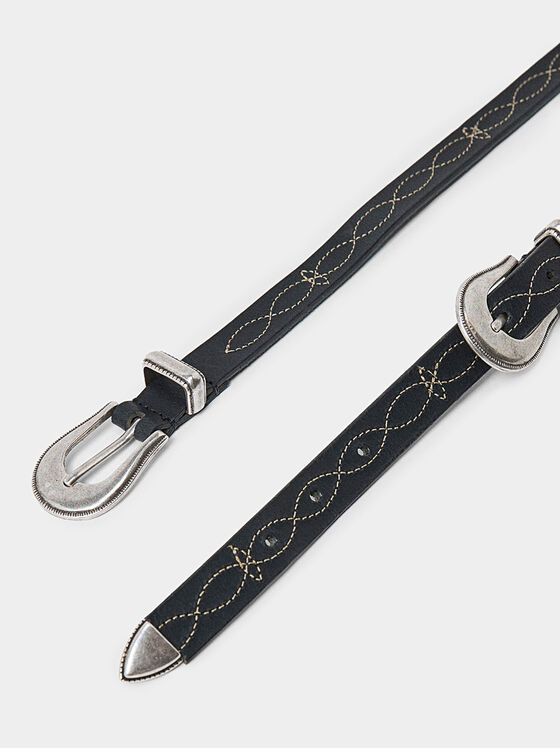 LOU Black belt with silver buckles - 2