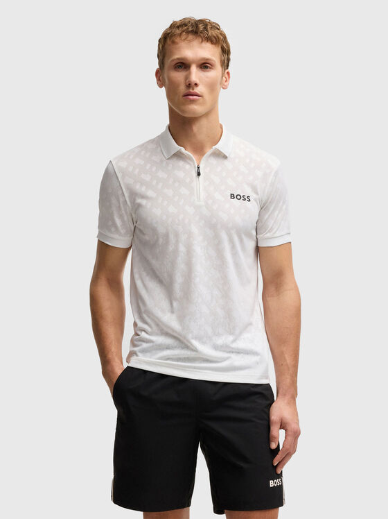 Tricou polo cu mâneci scurte și logo imprimat - 1