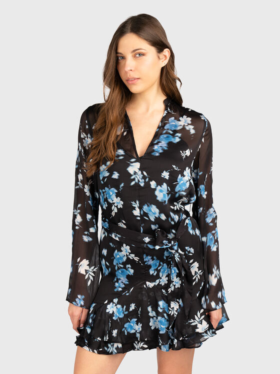 Rochie mini cu motive florale - 1