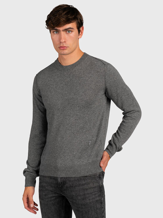 Black sweater with round neck - 1