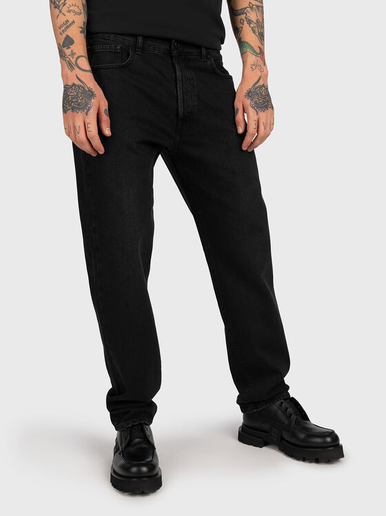 Black jeans with five pockets - 1