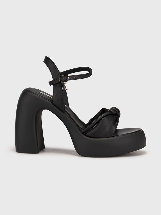 Sandale cu toc negru ASTRAGON HI - 1