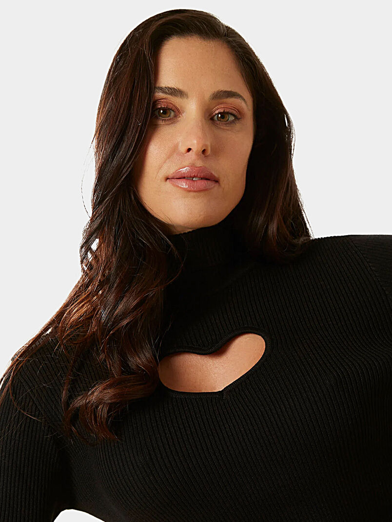  JUST LOVE black blouse with cut-out accent - 3