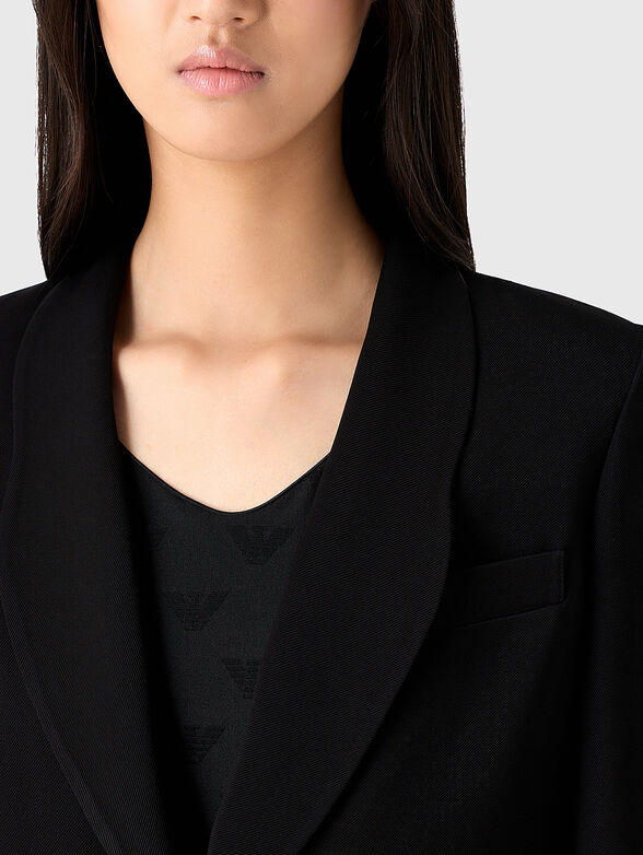 Black jacket with single-breasted fastening  - 4