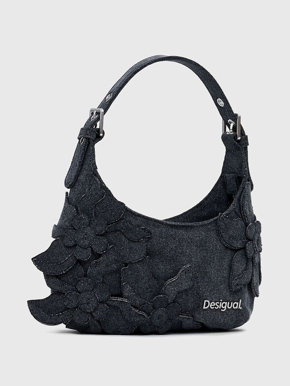 Denim crossbody bag with logo - 4