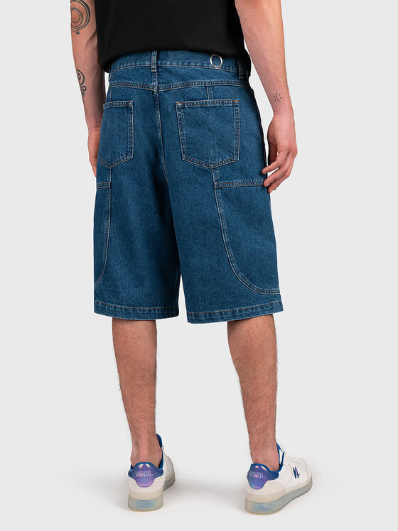 Blue denim shorts - 2