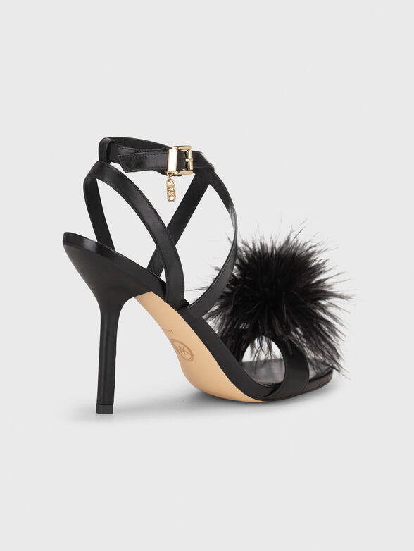 Leather heeled sandals with detail - 3