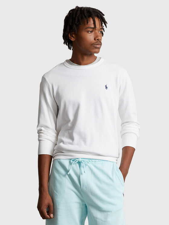 Cotton sweatshirt with logo embroidery - 1