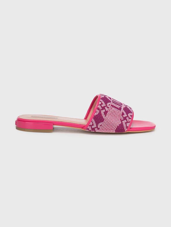ASTRA 25 black slippers with appliqued beads - 1