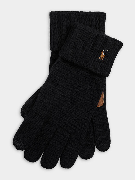 Mănuși de lână cu logo contrastant - 1