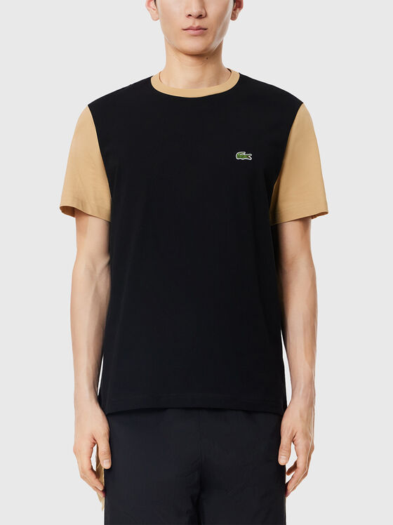 Tricou negru cu logo brodat  - 1