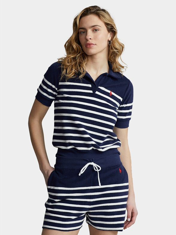 Striped Polo shirt with logo embroidery - 1