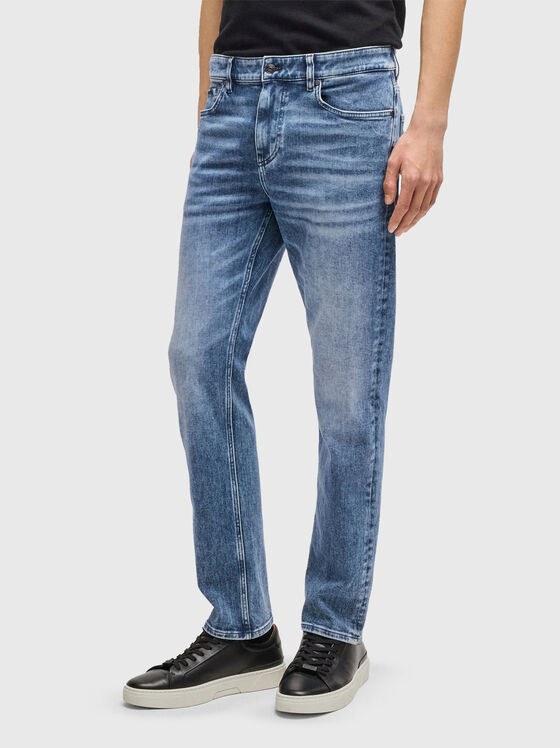 Blugi slim cu efect uzat - 1