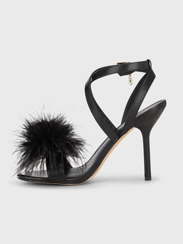 Leather heeled sandals with detail - 4