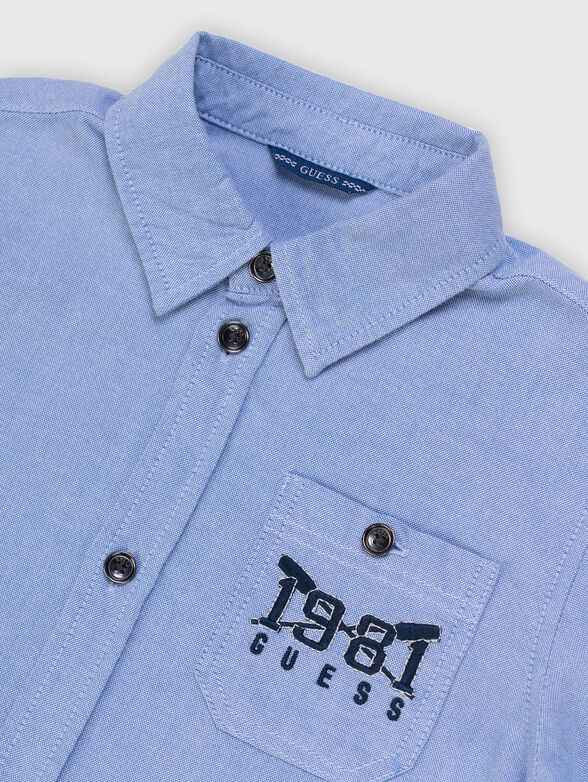 Blue shirt with accent back - 3