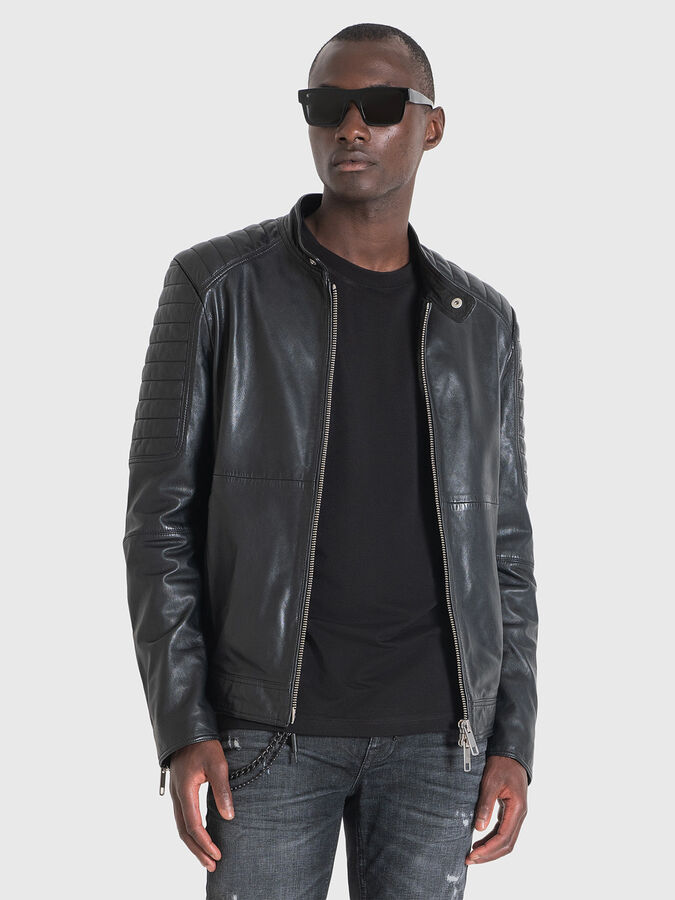 Black leather jacket