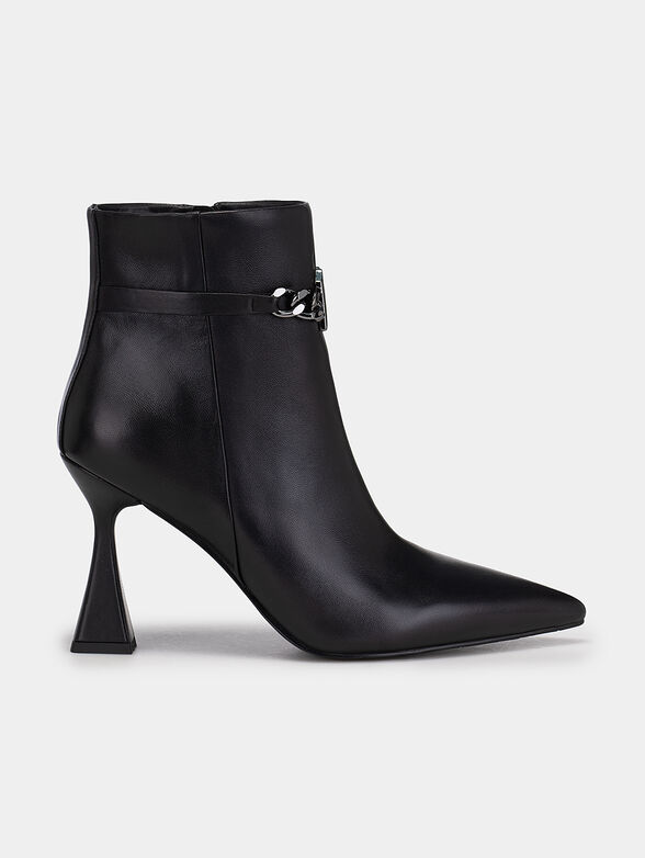 DEBUT leather boots with metal logo accent - 1