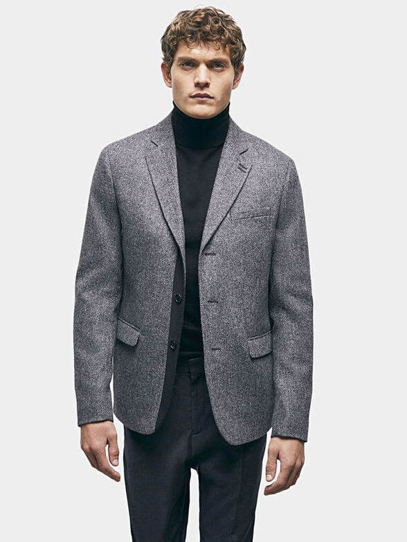 Grey wool blazer - 1