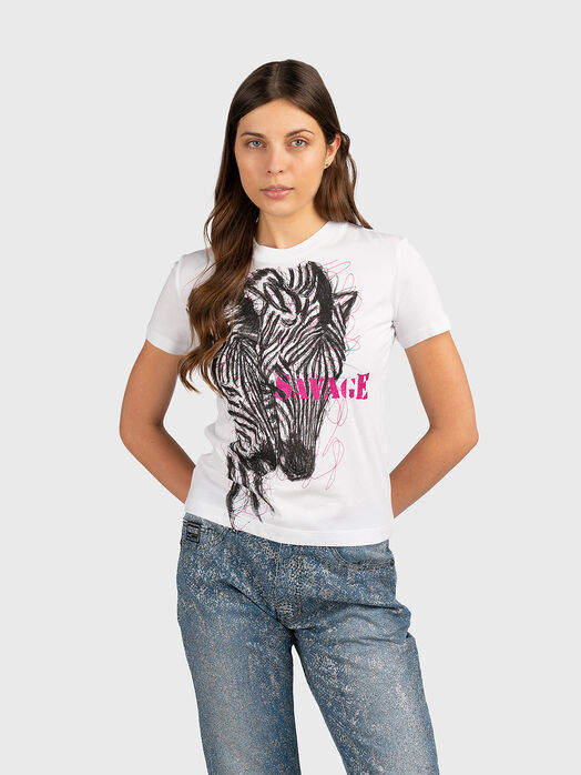 White T-shirt with contrast print