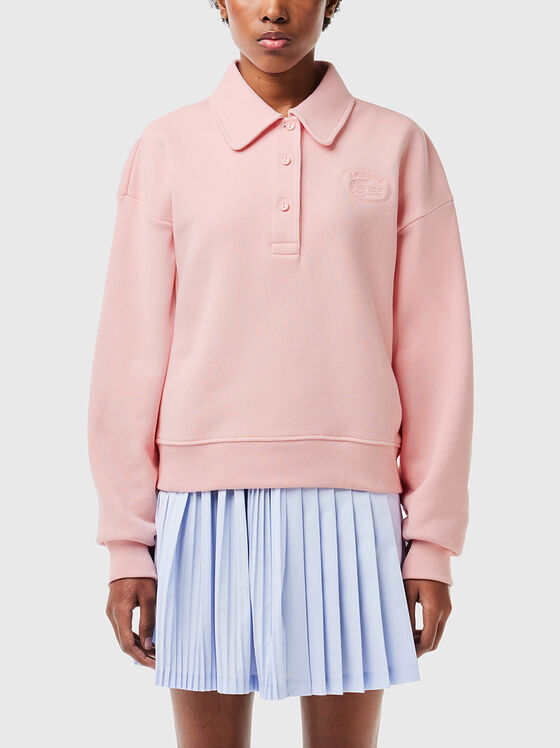 Collar sweatshirt in pink - 1