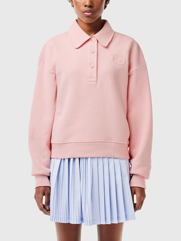 Collar sweatshirt in pink - 1