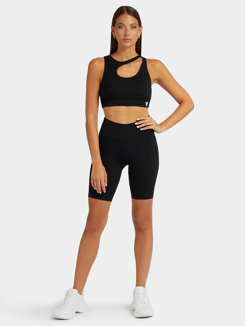 EVALYN cut-out black sports top - 3