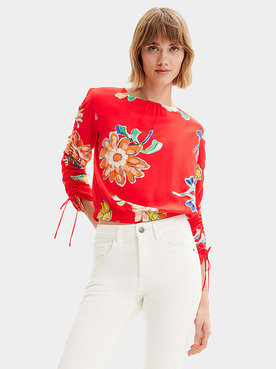 LANDI long sleeve blouse with floral motifs - 1