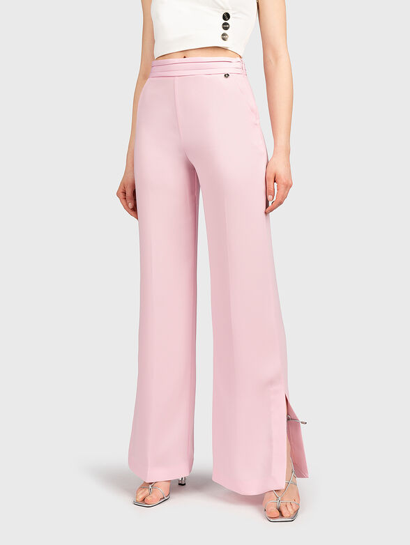 Pink trousers with slits - 1