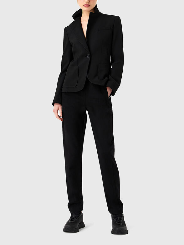 Black blazer with single-breasted fastening - 2