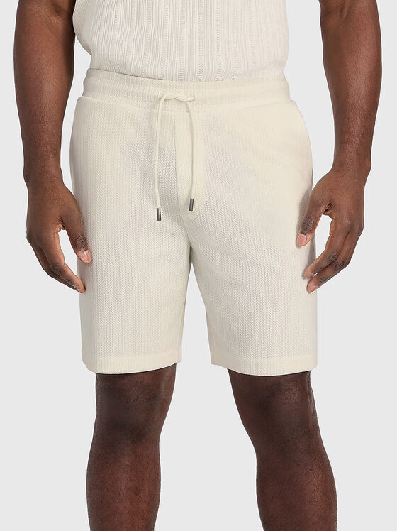 Pantaloni scurți BARON cu textură în relief și logo - 1
