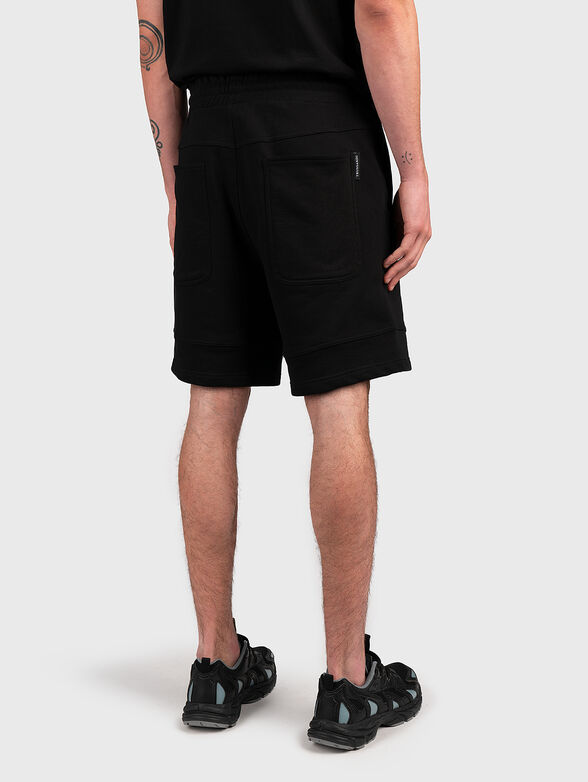 Cotton black shorts with laces and logo embroidery - 2