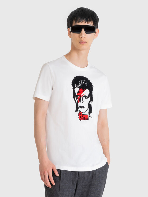 Tricou alb cu imprimeu - 1