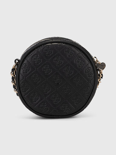 Black crossbody bag with metal logo - 3