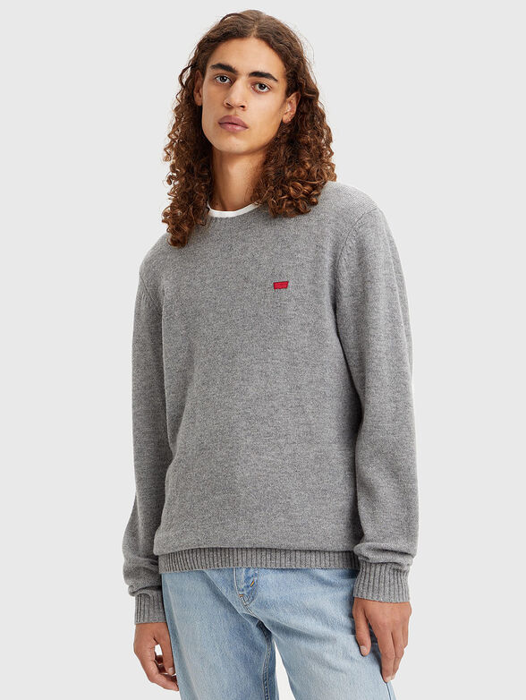 Wool sweater with logo accent - 3