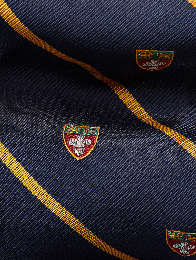 Dark blue tie with accent pattern - 3
