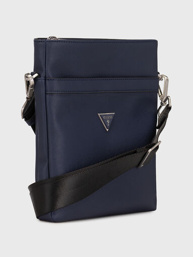 Black crossbody bag with metal logo detail - 4