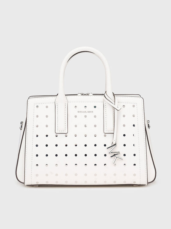 Leather bag with silver details and logo - 1