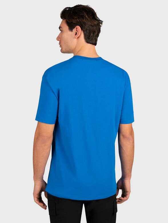 Beige T-shirt with contrasting logo lettering - 3