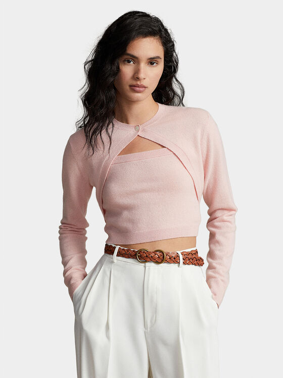 Pink cashmere cardigan - 1