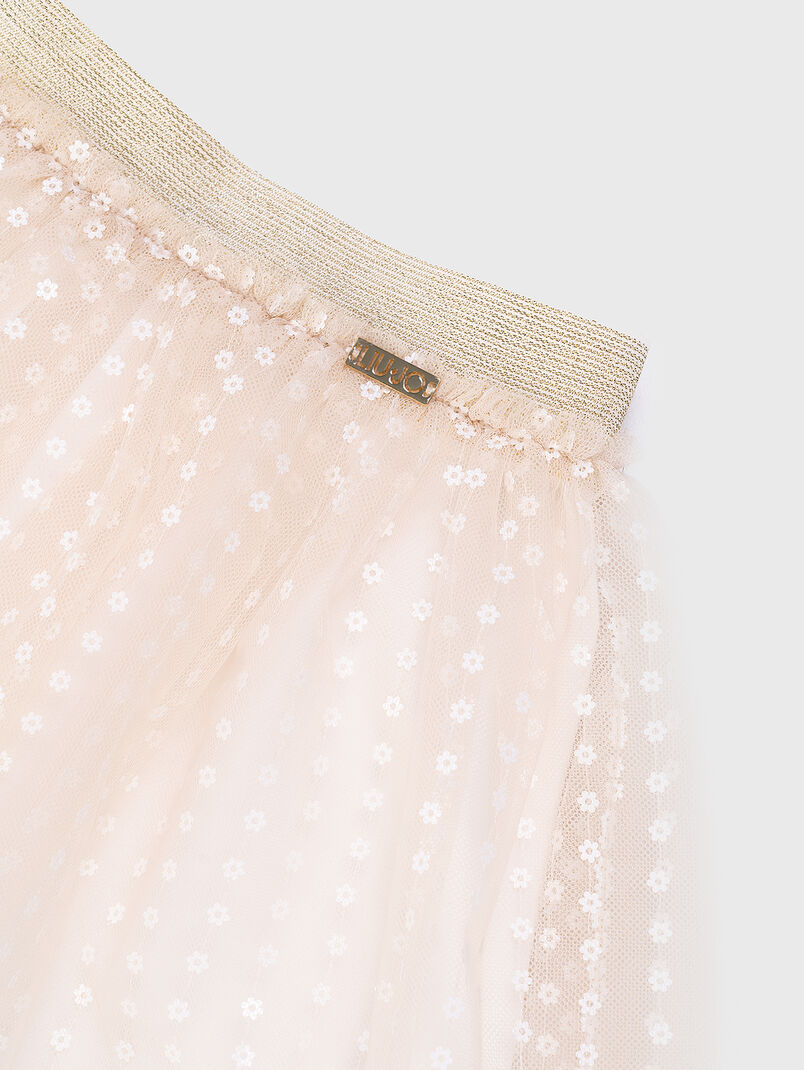 Beige skirt with logo detail - 3