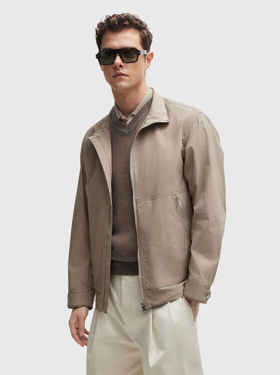 Cotton blend lightweight jacket with zip - 1