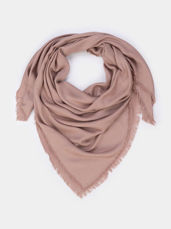 Beige viscose scarf - 1
